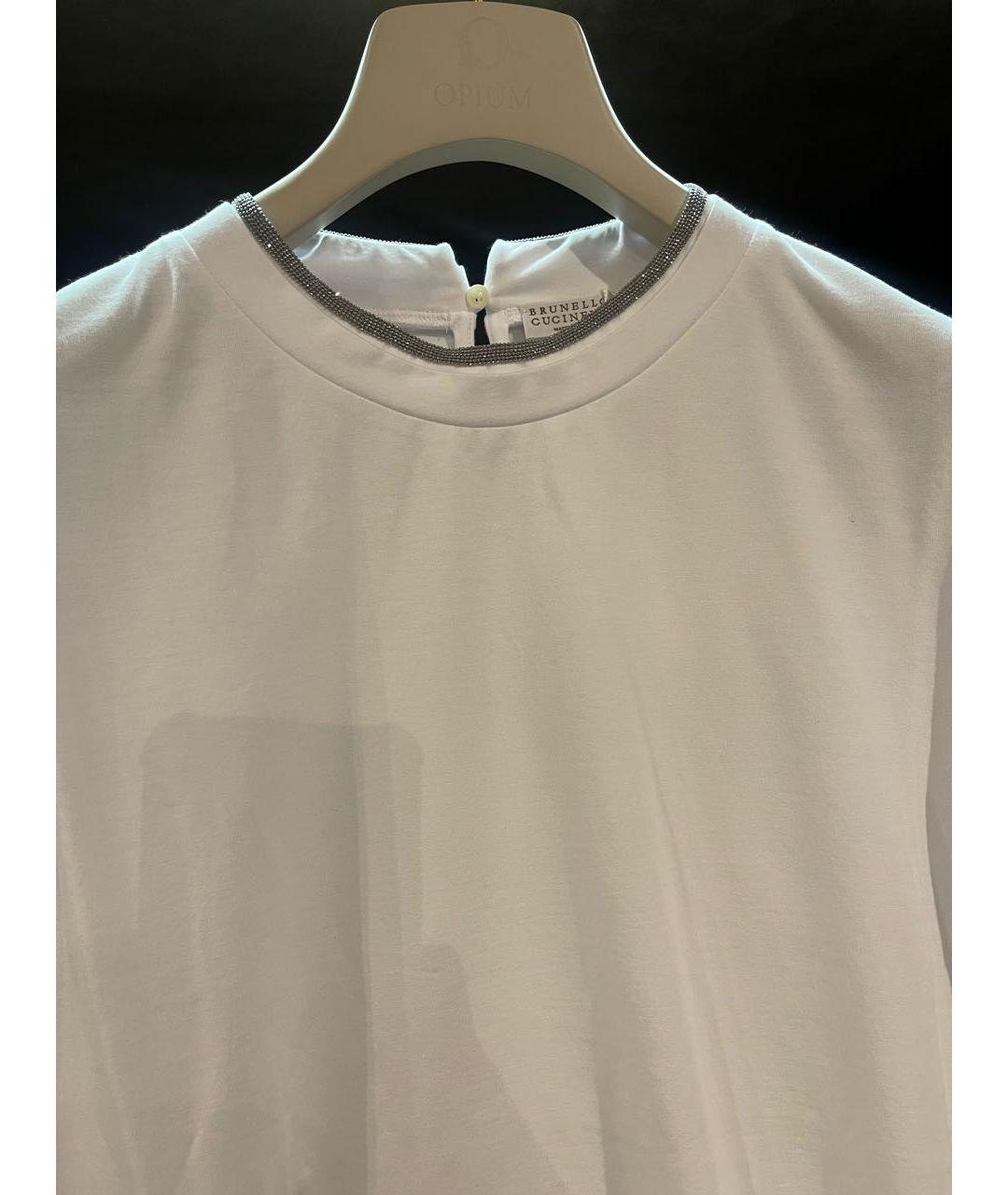 BRUNELLO CUCINELLI Белая хлопковая футболка, фото 2