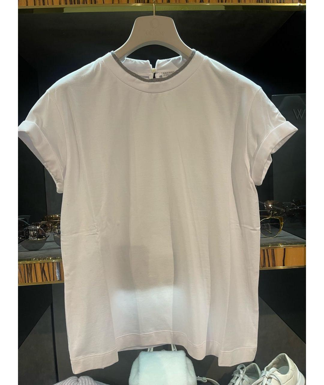BRUNELLO CUCINELLI Белая хлопковая футболка, фото 7