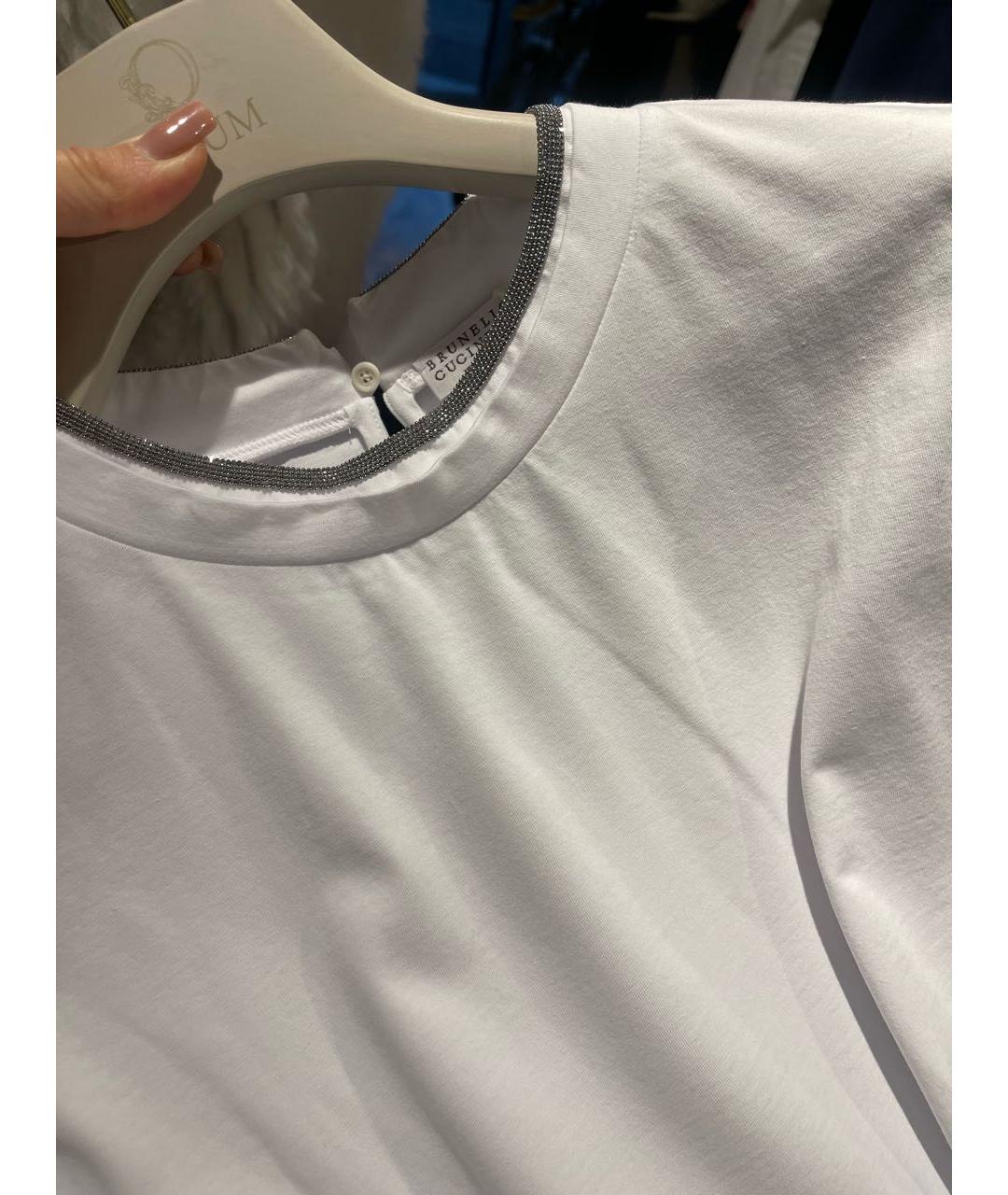 BRUNELLO CUCINELLI Белая хлопковая футболка, фото 6