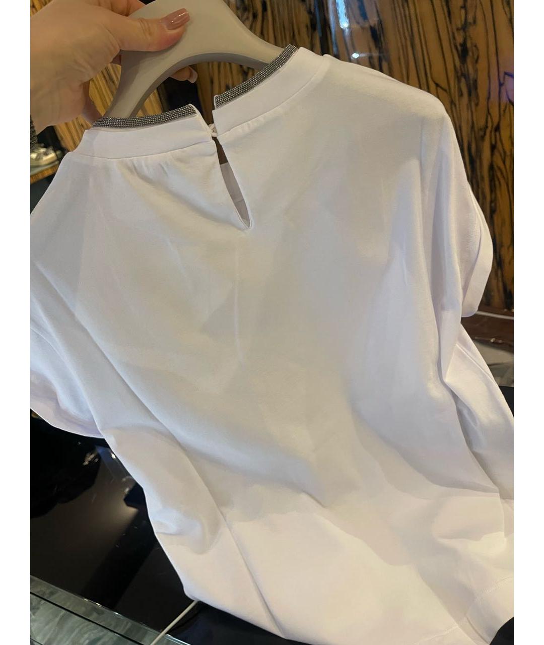 BRUNELLO CUCINELLI Белая хлопковая футболка, фото 5