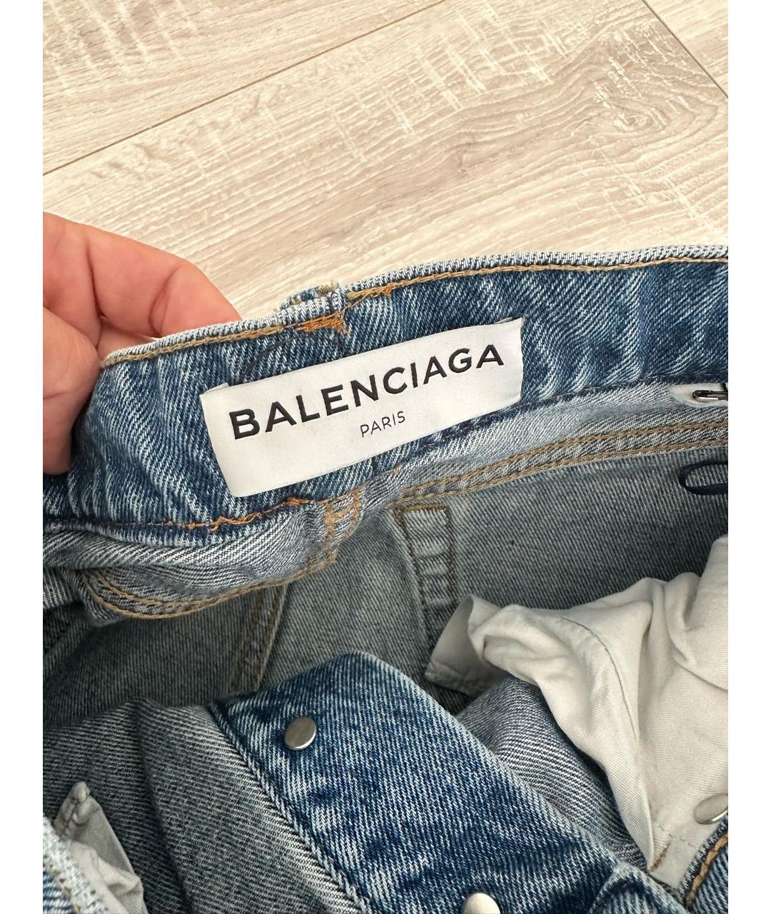 BALENCIAGA Синие хлопковые прямые джинсы, фото 3
