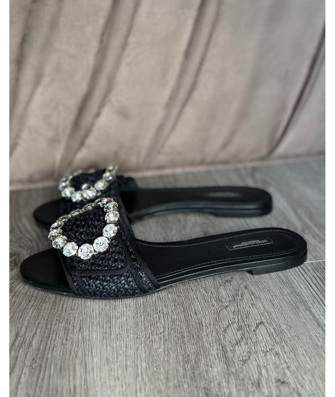 DOLCE&GABBANA Черные шлепанцы, фото 4
