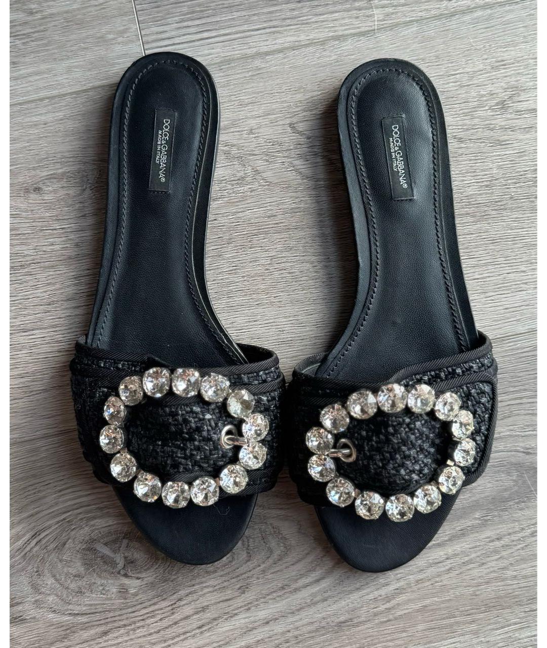 DOLCE&GABBANA Черные шлепанцы, фото 6