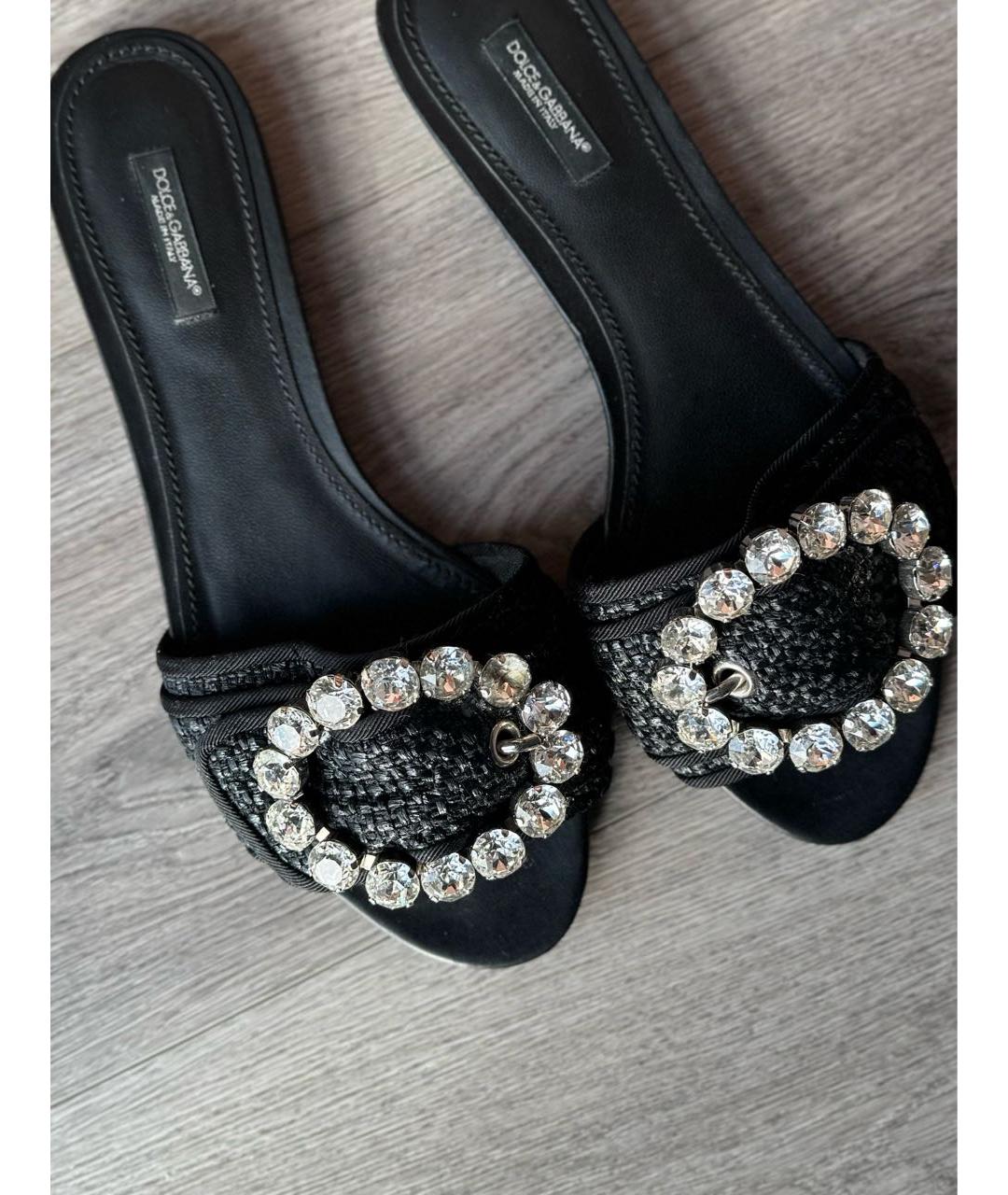 DOLCE&GABBANA Черные шлепанцы, фото 3