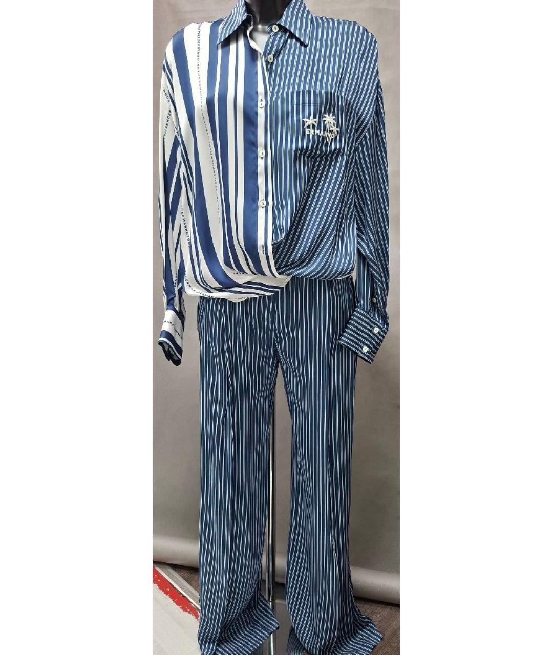 ERMANNO SCERVINO Синий вискозный костюм с брюками, фото 5