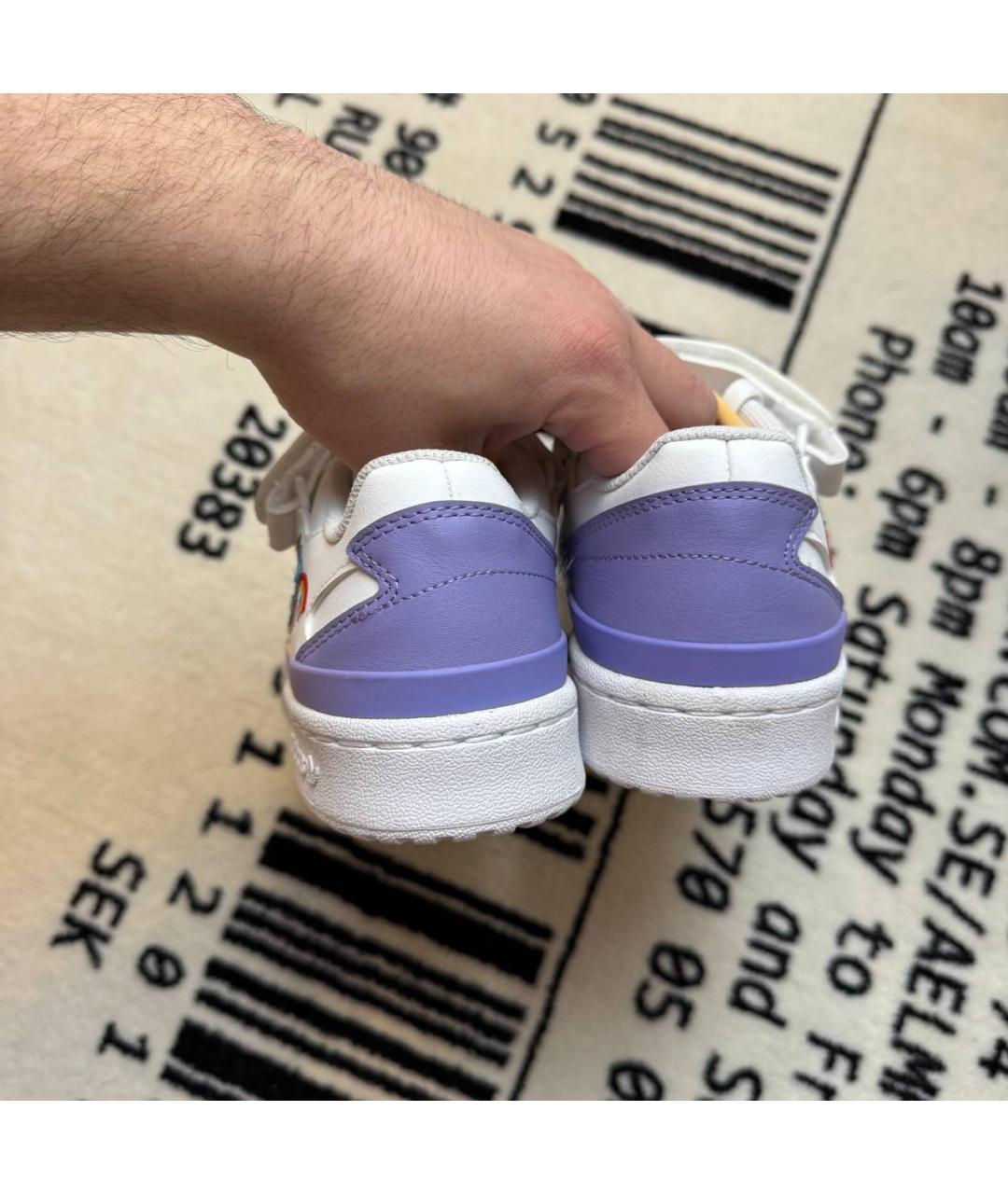 ADIDAS Белые кожаные кроссовки, фото 4