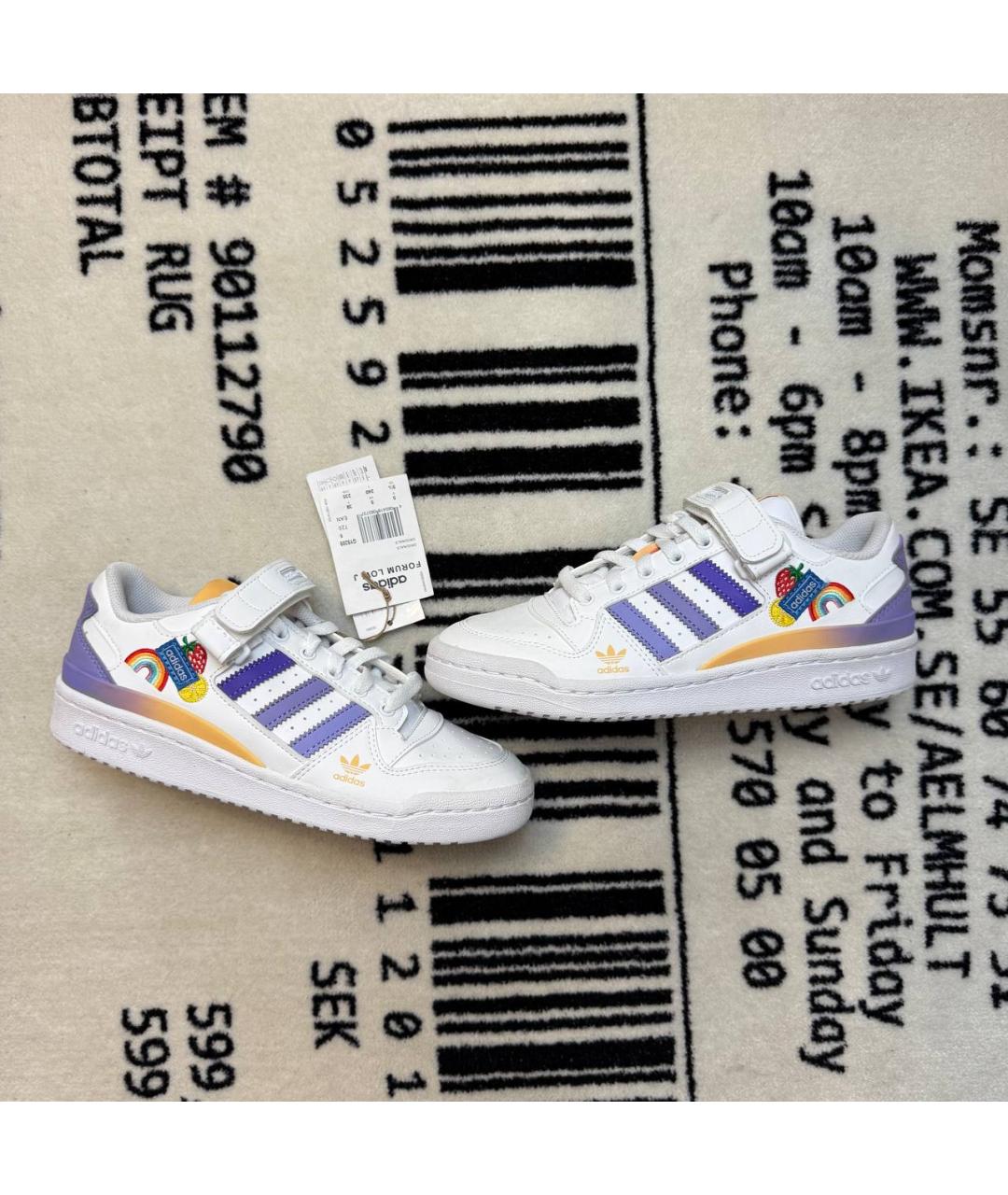 ADIDAS Белые кожаные кроссовки, фото 6