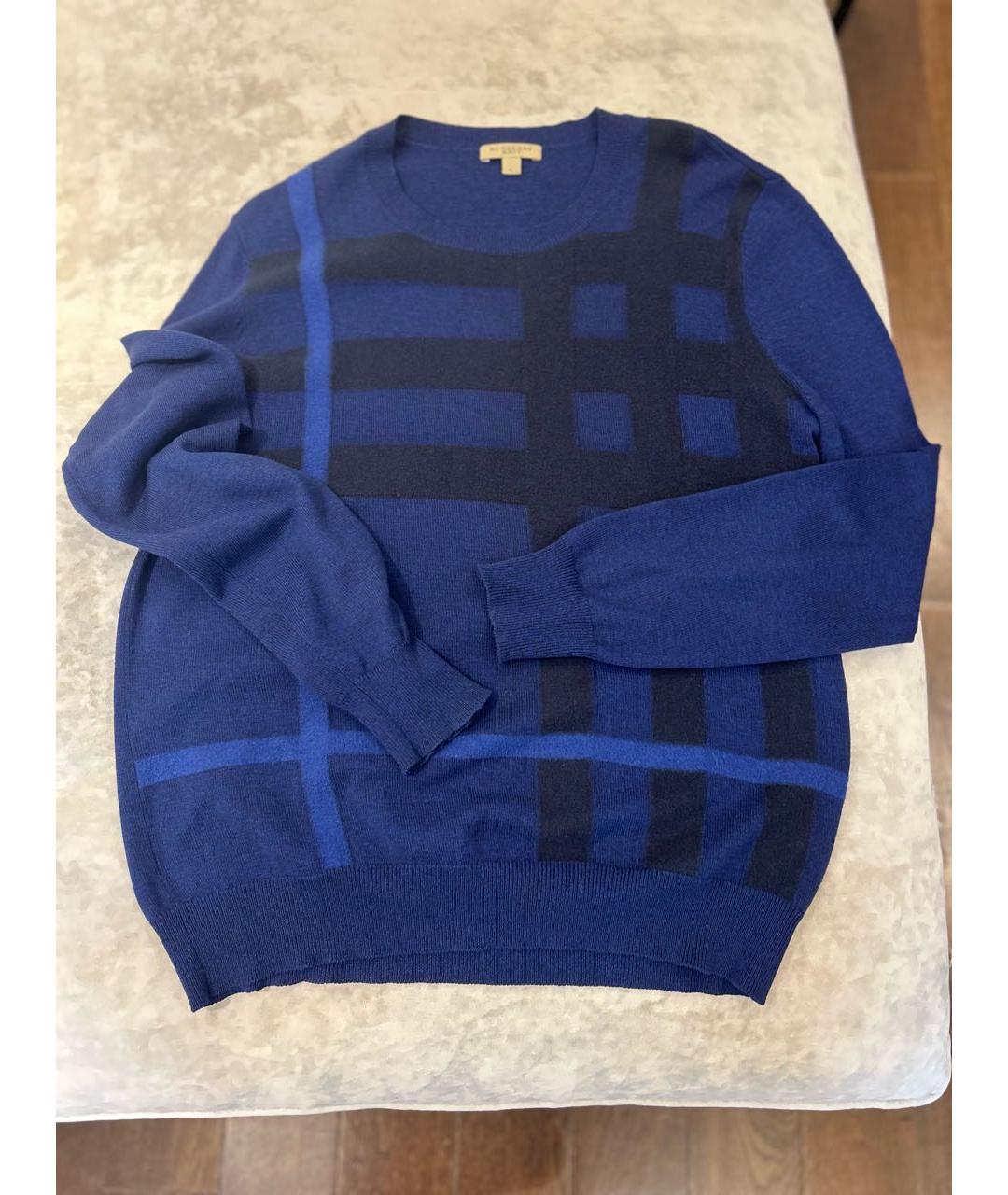 BURBERRY Синий кашемировый джемпер / свитер, фото 5