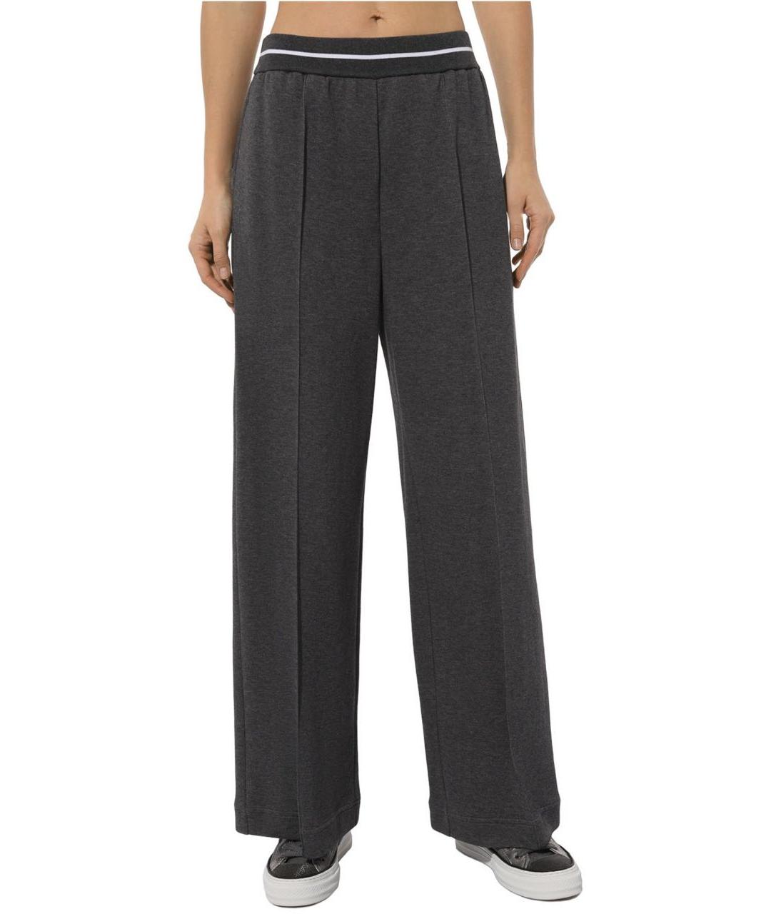 BRUNELLO CUCINELLI Антрацитовые хлопковые спортивные брюки и шорты, фото 2