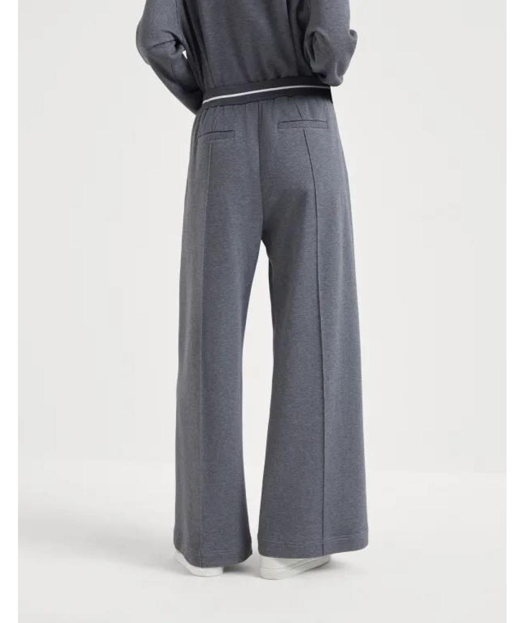 BRUNELLO CUCINELLI Антрацитовые хлопковые спортивные брюки и шорты, фото 6