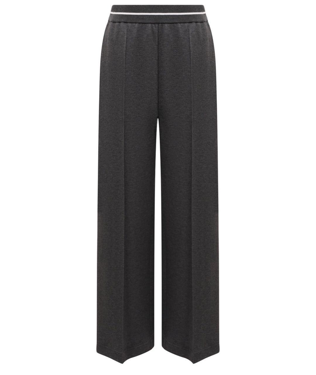 BRUNELLO CUCINELLI Антрацитовые хлопковые спортивные брюки и шорты, фото 1
