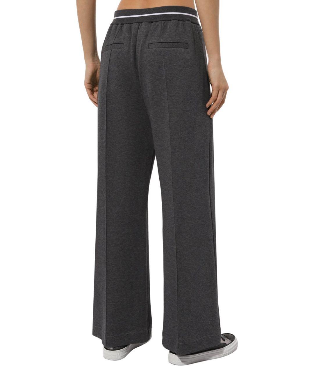 BRUNELLO CUCINELLI Антрацитовые хлопковые спортивные брюки и шорты, фото 3