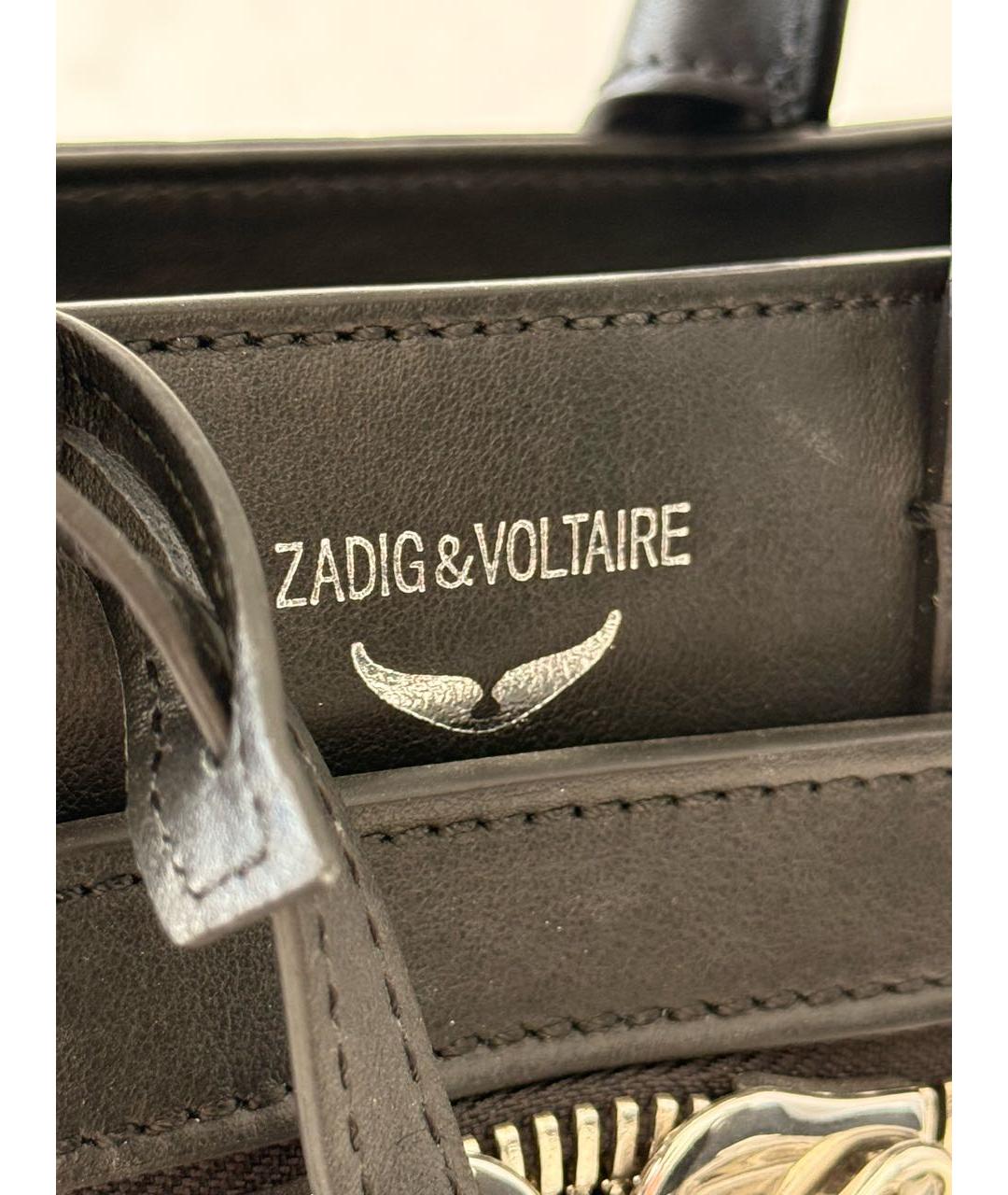 ZADIG & VOLTAIRE Черная кожаная сумка тоут, фото 7