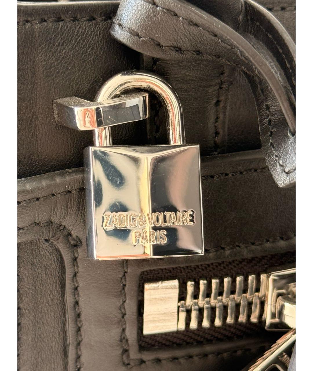 ZADIG & VOLTAIRE Черная кожаная сумка тоут, фото 6