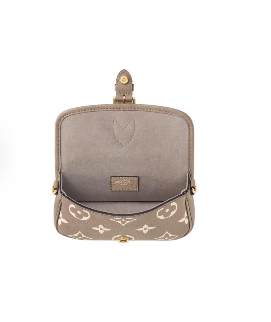 LOUIS VUITTON Бежевая кожаная сумка с короткими ручками, фото 4