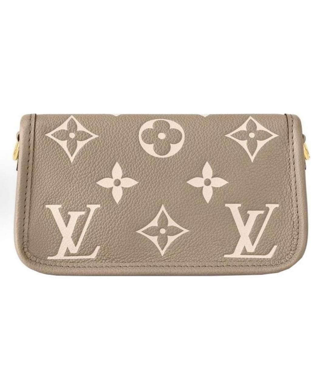 LOUIS VUITTON Бежевая кожаная сумка с короткими ручками, фото 3