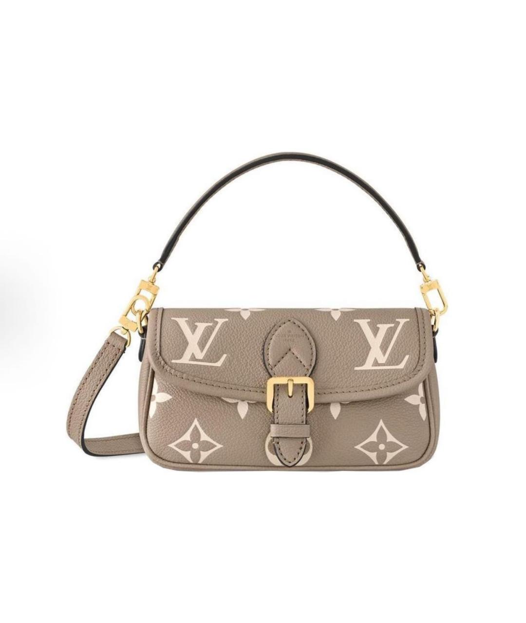 LOUIS VUITTON Бежевая кожаная сумка с короткими ручками, фото 5