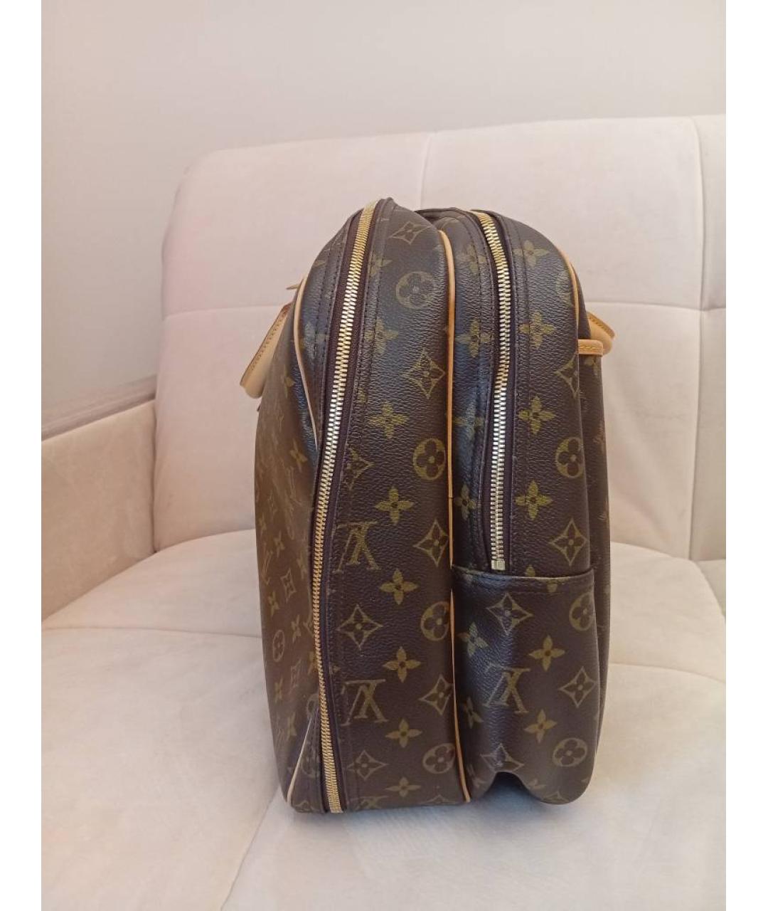 LOUIS VUITTON Коричневая кожаная дорожная/спортивная сумка, фото 5