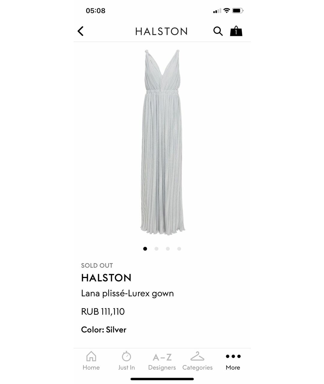 HALSTON HERITAGE Серебряное полиэстеровое вечернее платье, фото 3