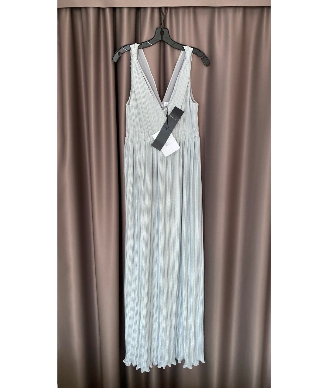 HALSTON HERITAGE Серебряное полиэстеровое вечернее платье, фото 4