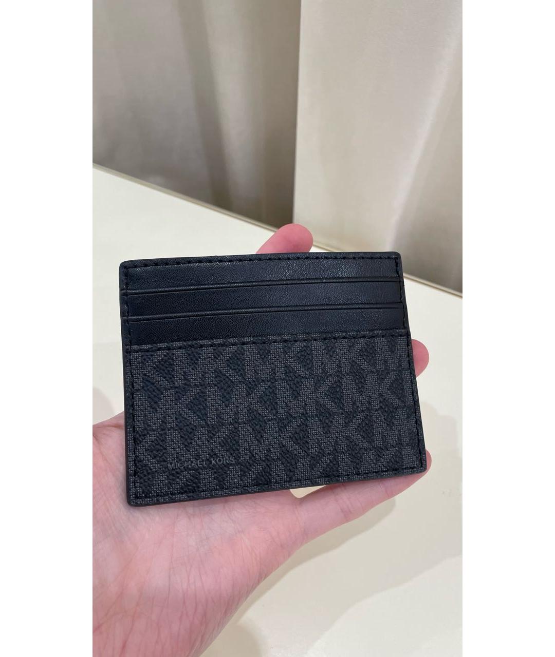 MICHAEL KORS Черный кожаный кардхолдер, фото 3