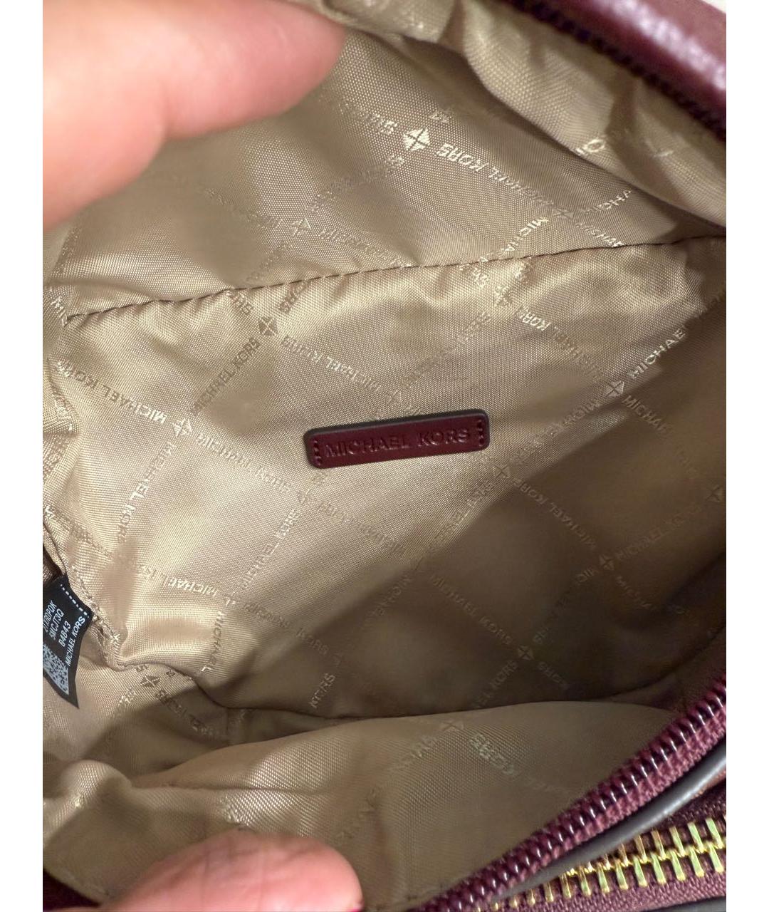 MICHAEL MICHAEL KORS Бордовая кожаная поясная сумка, фото 4
