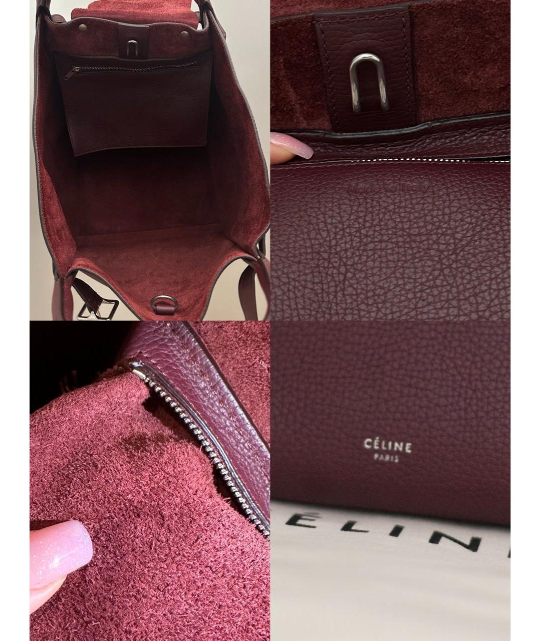 CELINE Фиолетовая кожаная сумка тоут, фото 8