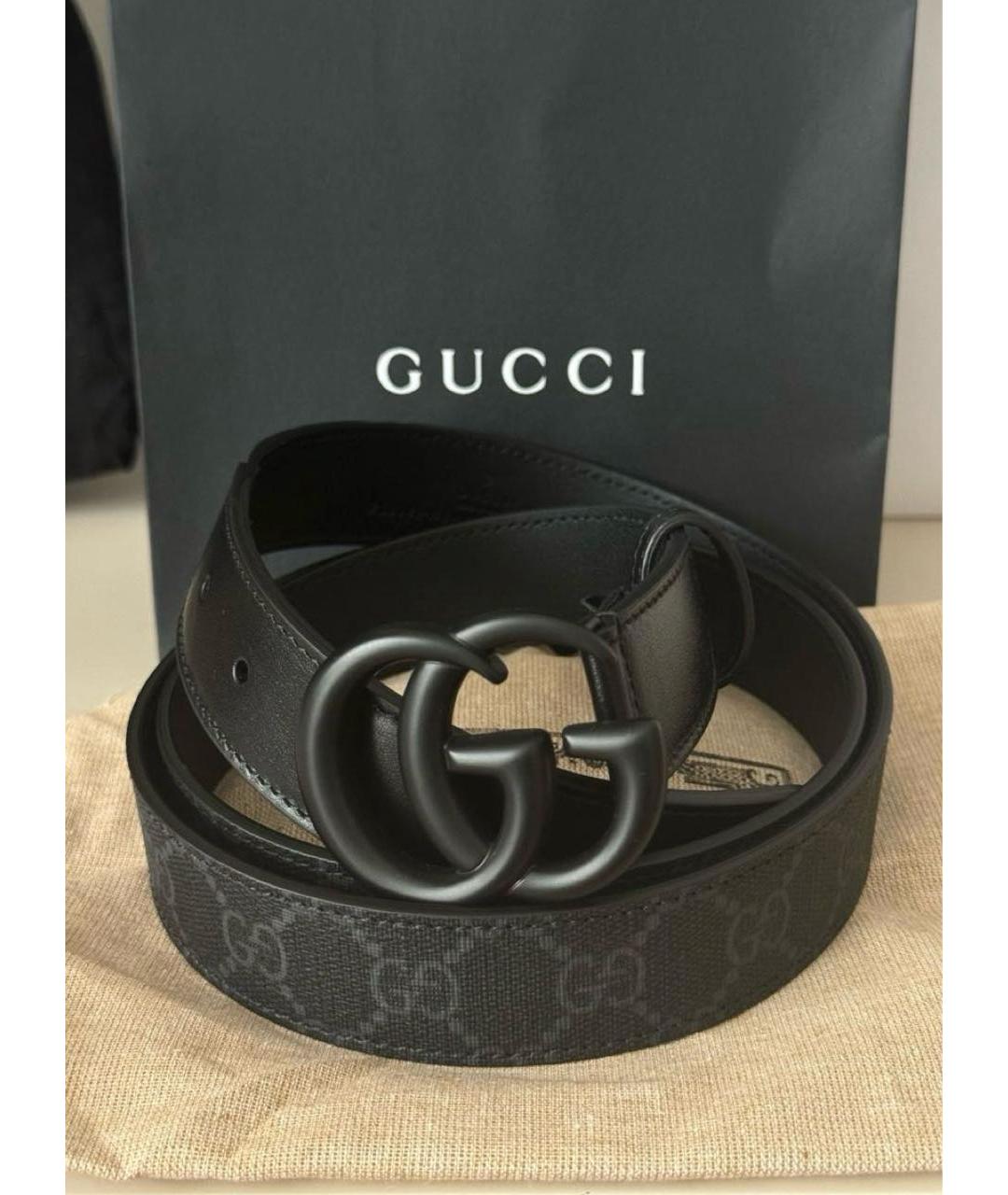 GUCCI Черный кожаный ремень, фото 4