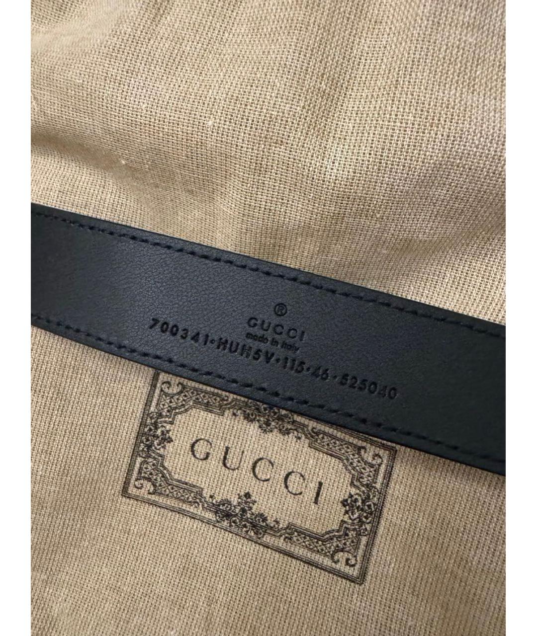 GUCCI Черный кожаный ремень, фото 2