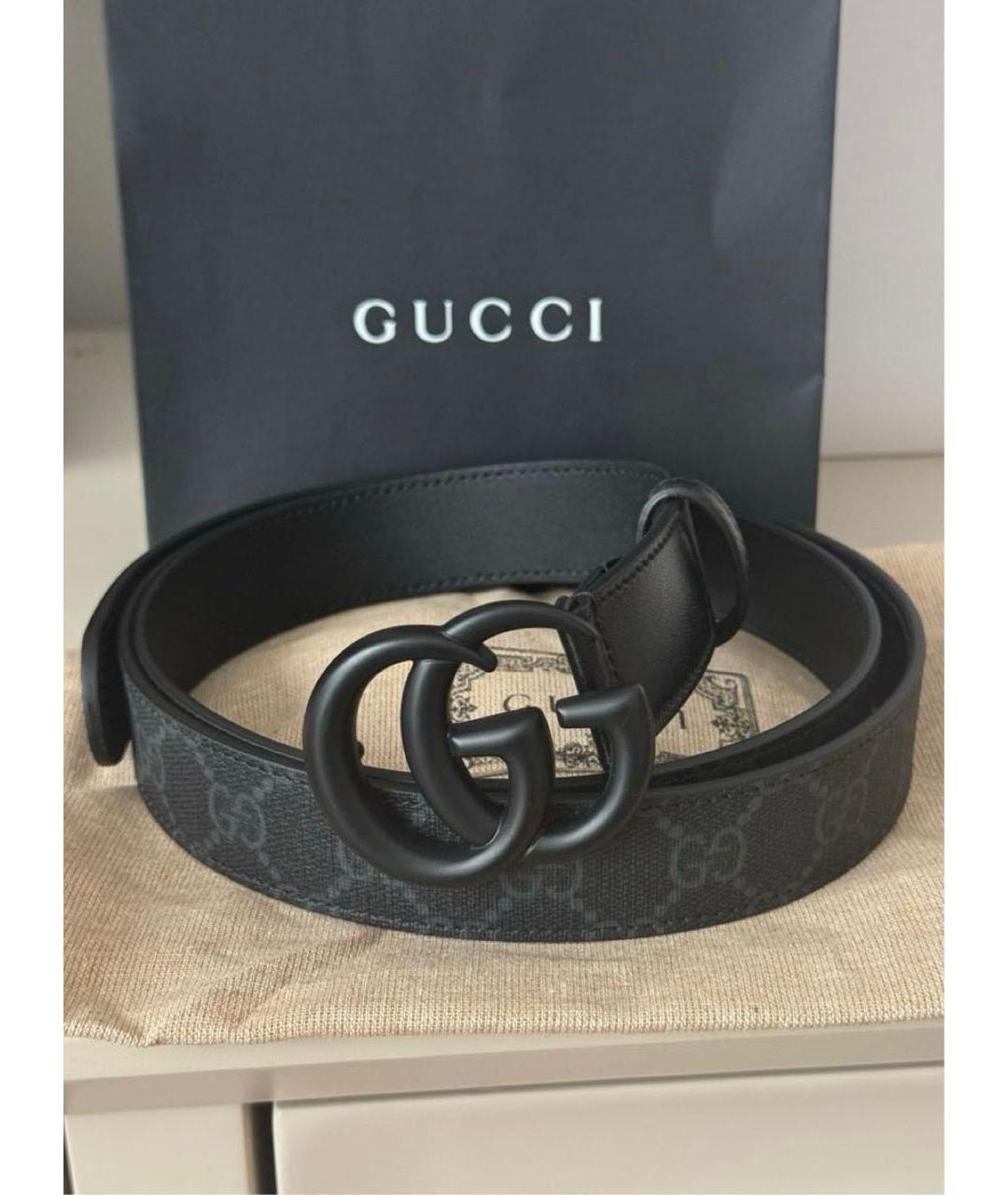GUCCI Черный кожаный ремень, фото 3