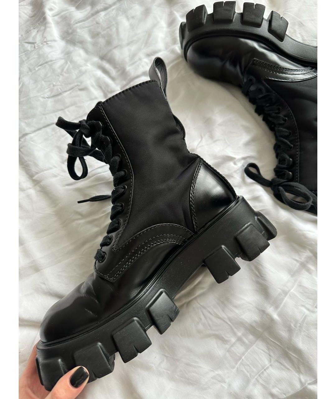 PRADA Черные кожаные ботинки, фото 2