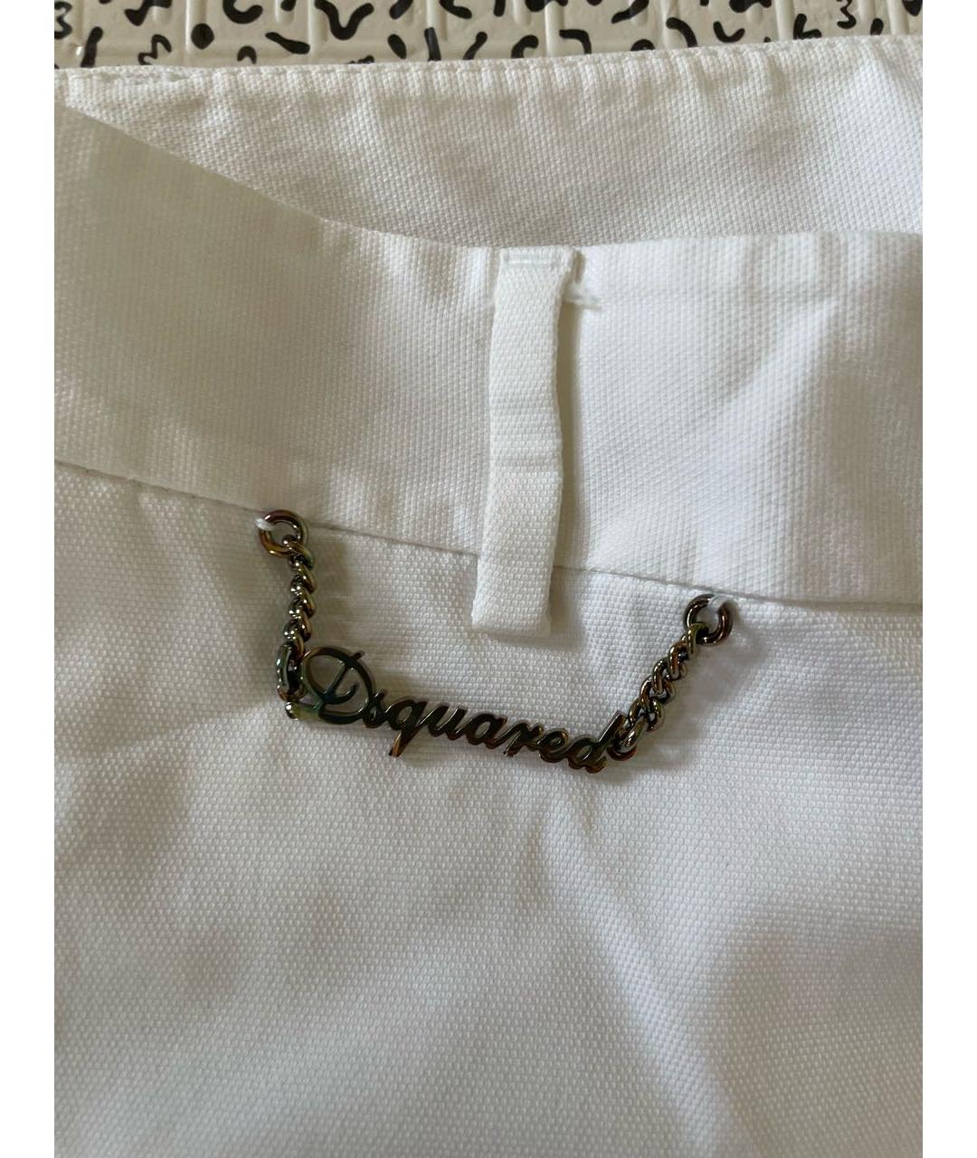 DSQUARED2 Белые хлопковые брюки узкие, фото 3