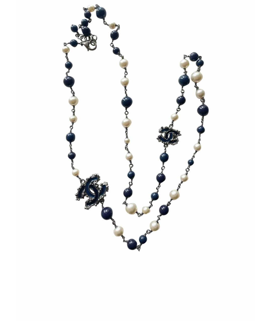 CHANEL Синее жемчужное колье, фото 1