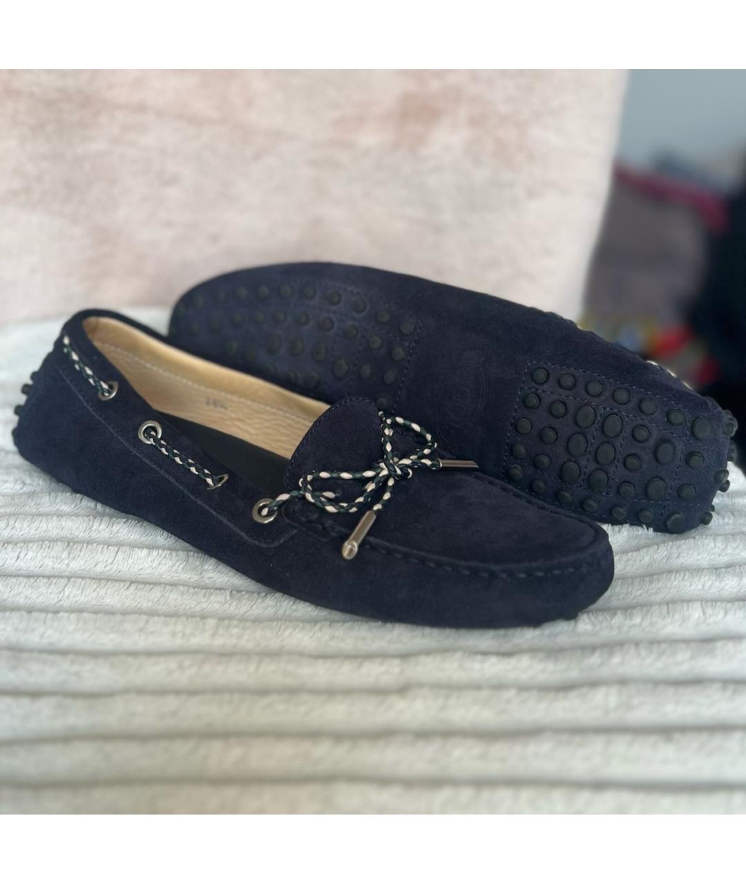 TOD'S Темно-синие замшевые мокасины, фото 3