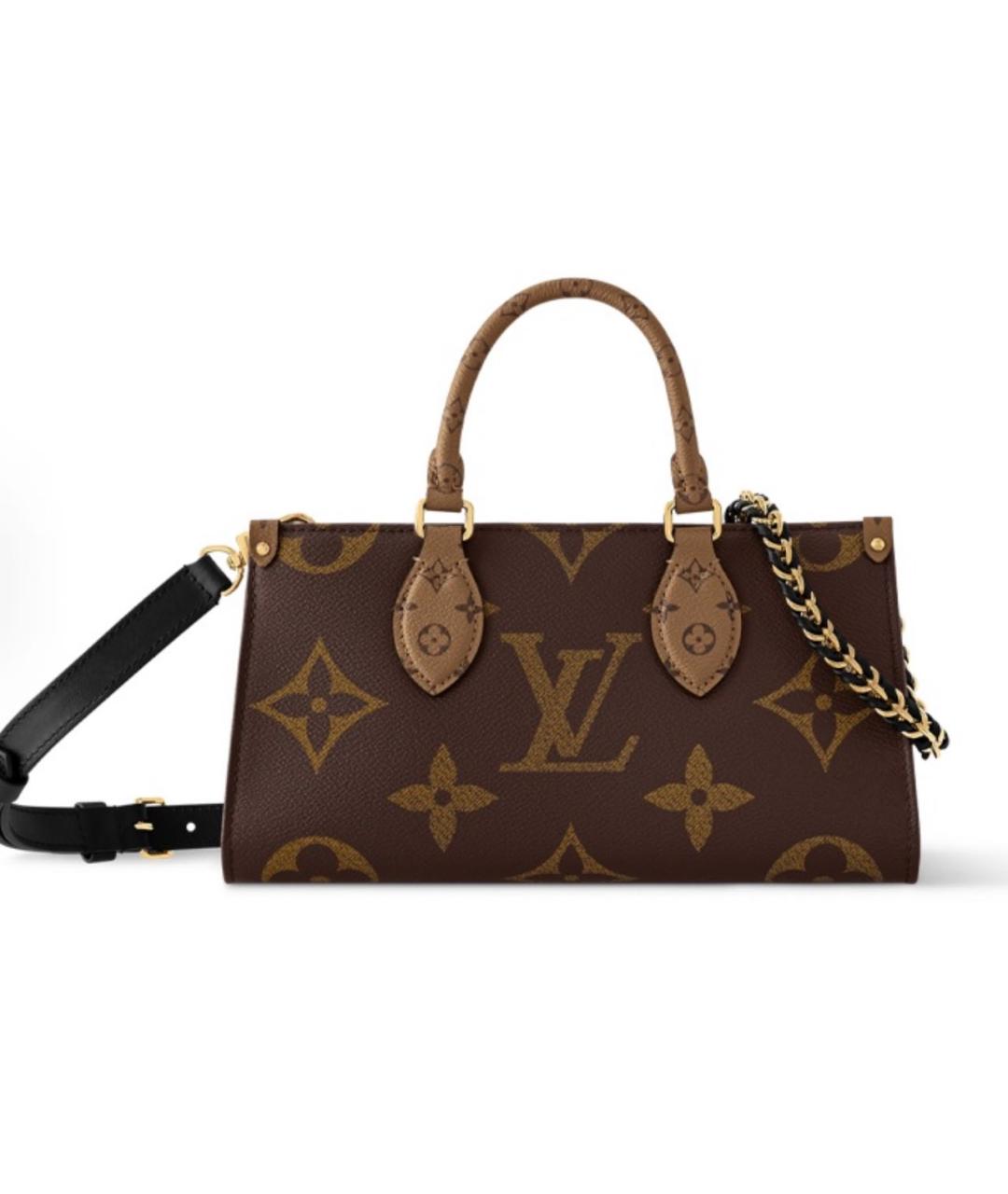 LOUIS VUITTON Коричневая кожаная сумка с короткими ручками, фото 5