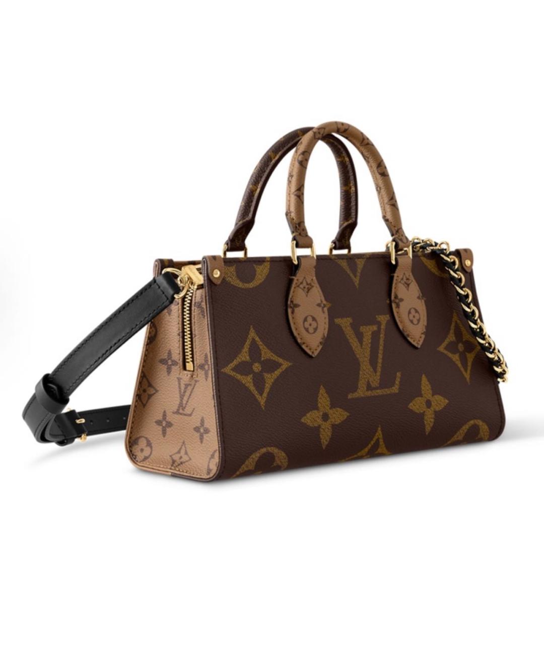 LOUIS VUITTON Коричневая кожаная сумка с короткими ручками, фото 2