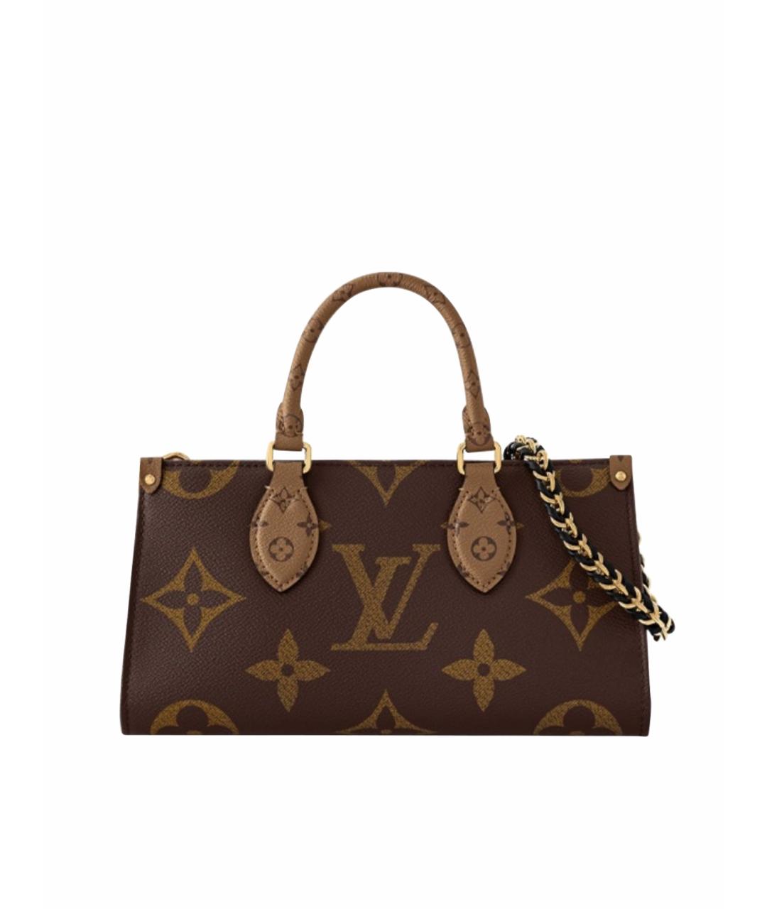 LOUIS VUITTON Коричневая кожаная сумка с короткими ручками, фото 1