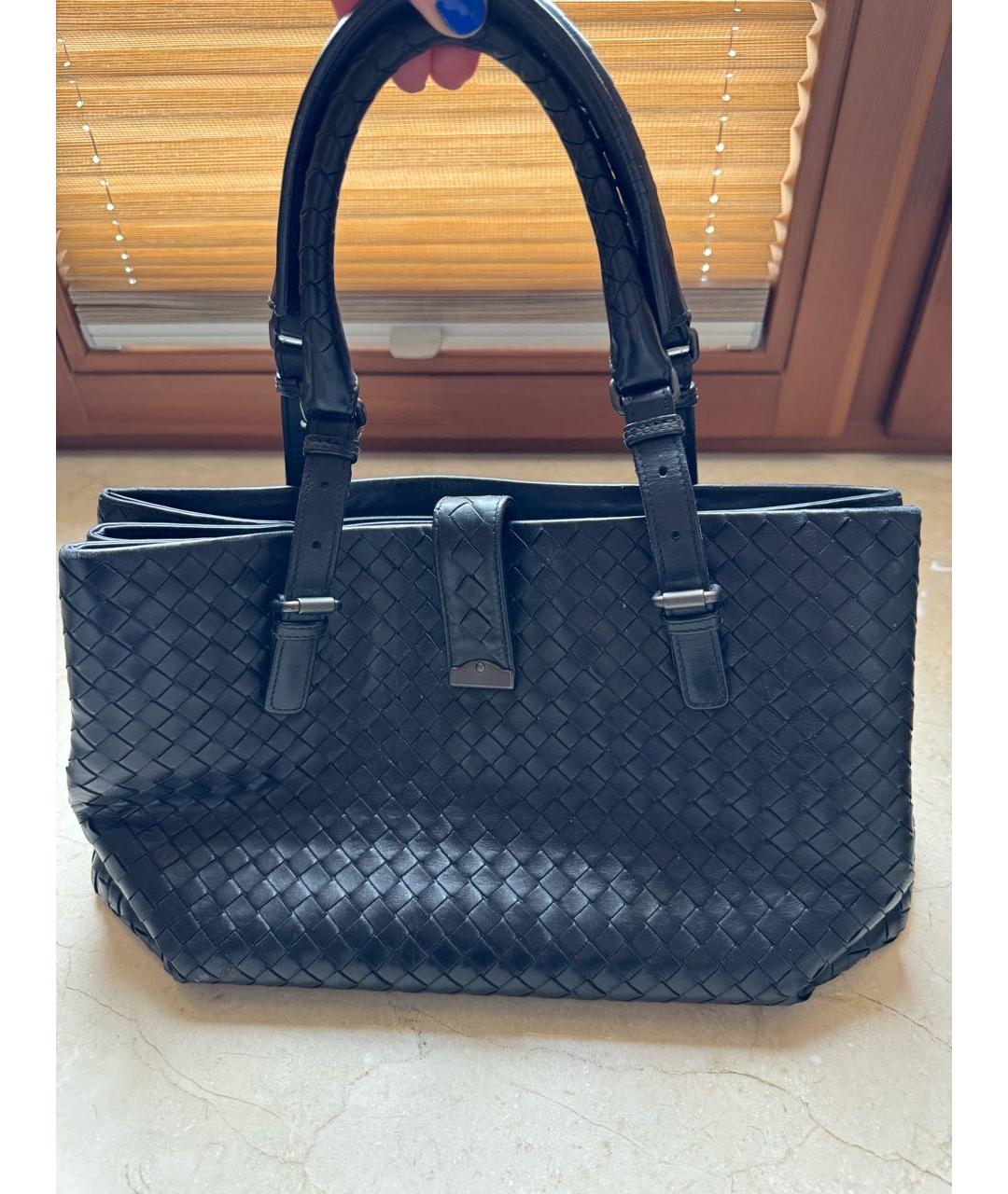 BOTTEGA VENETA Черная кожаная сумка тоут, фото 2