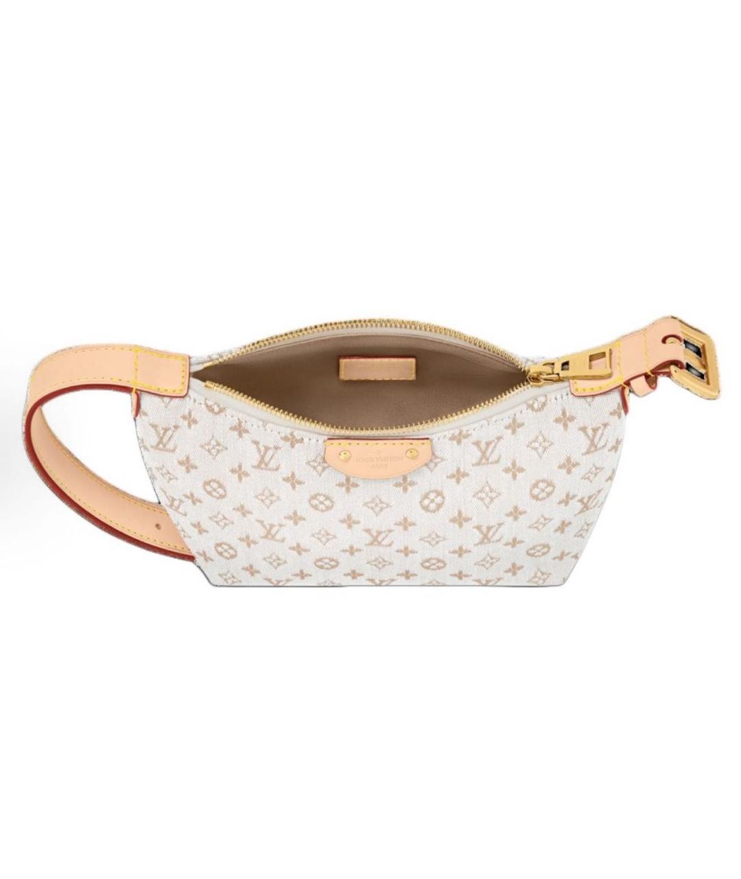 LOUIS VUITTON Бежевая тканевая сумка с короткими ручками, фото 2