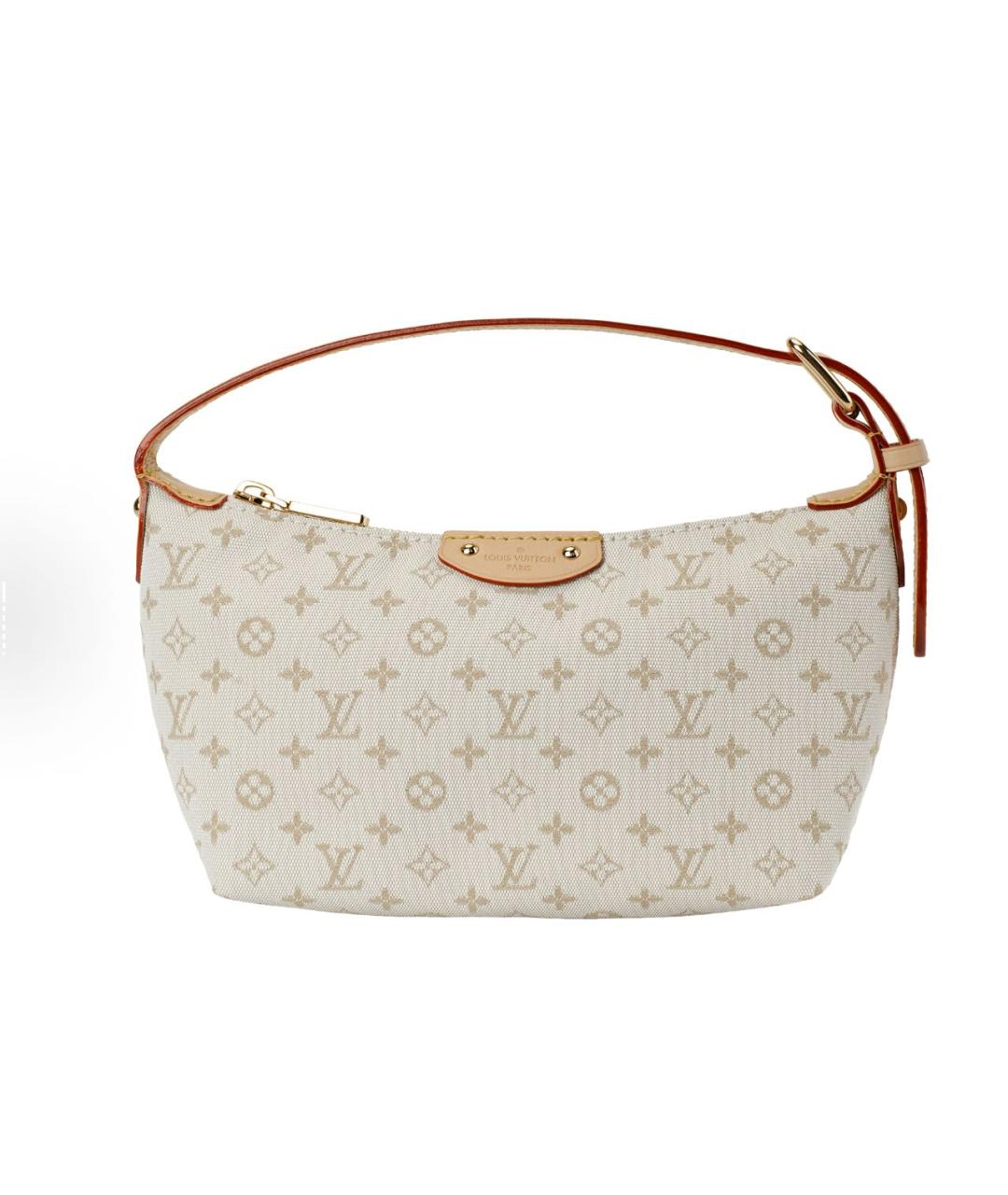 LOUIS VUITTON Бежевая тканевая сумка с короткими ручками, фото 5