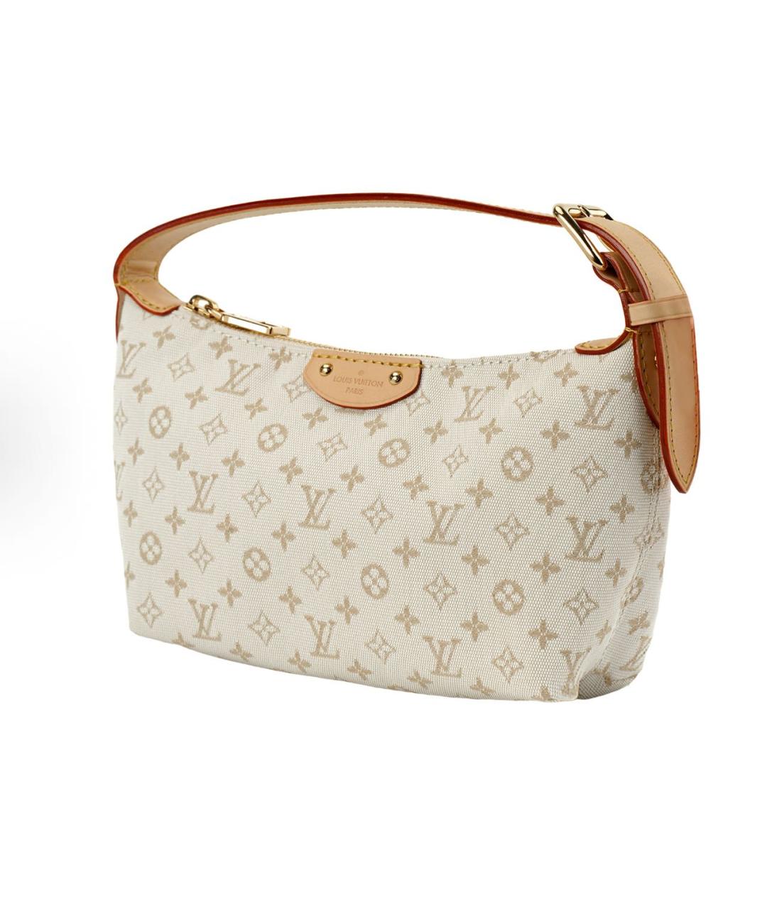 LOUIS VUITTON Бежевая тканевая сумка с короткими ручками, фото 3