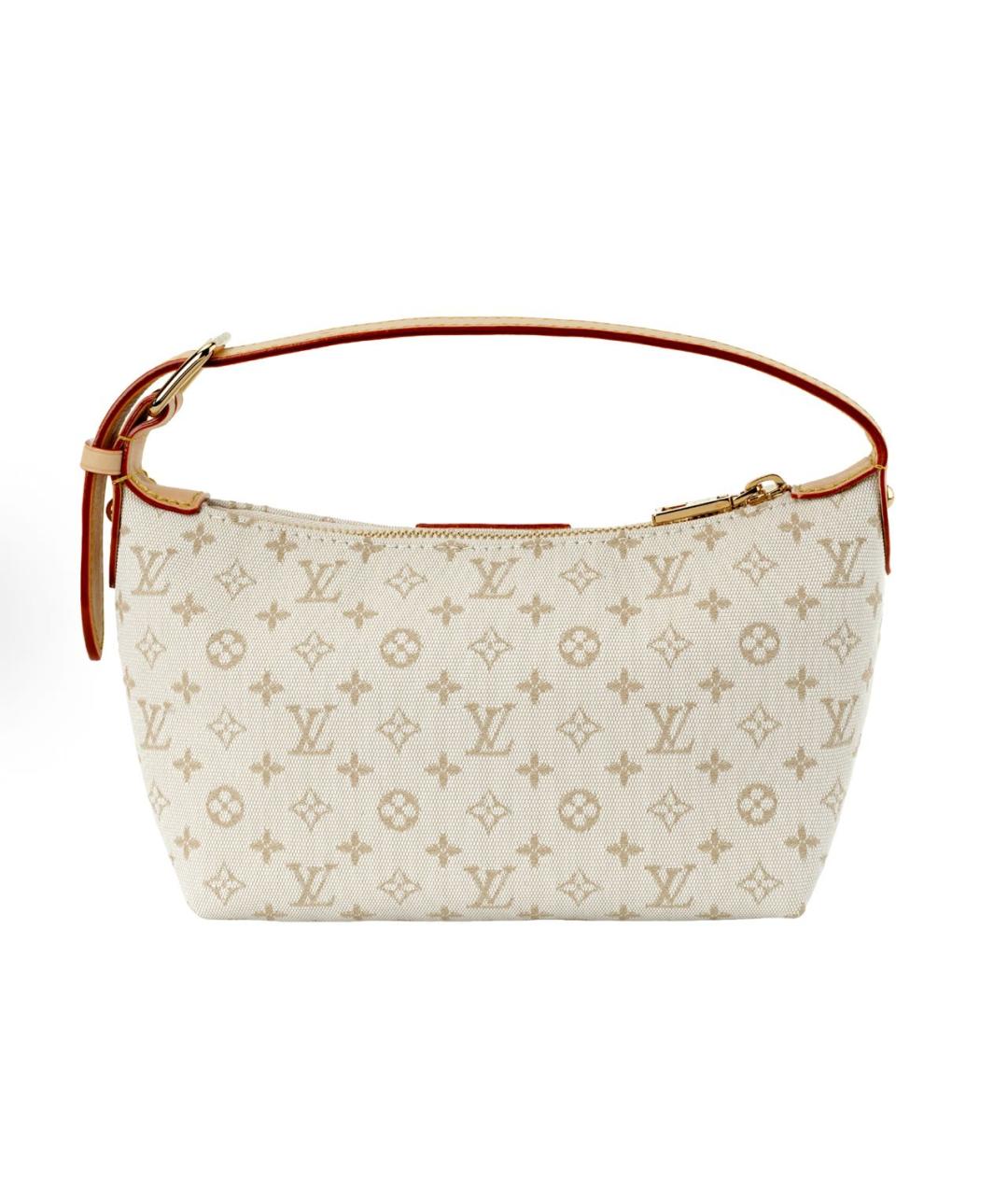 LOUIS VUITTON Бежевая тканевая сумка с короткими ручками, фото 4