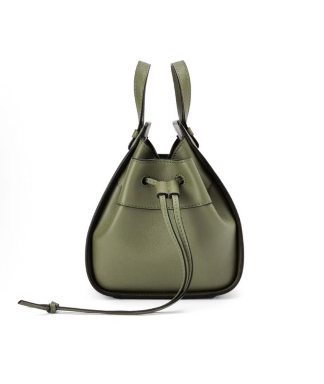 LOEWE Хаки кожаная сумка тоут, фото 3