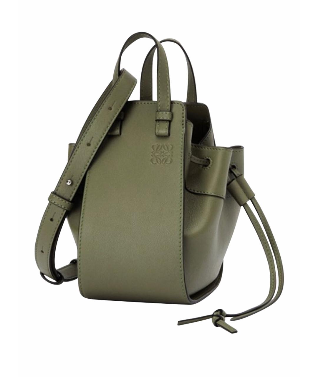 LOEWE Хаки кожаная сумка тоут, фото 1
