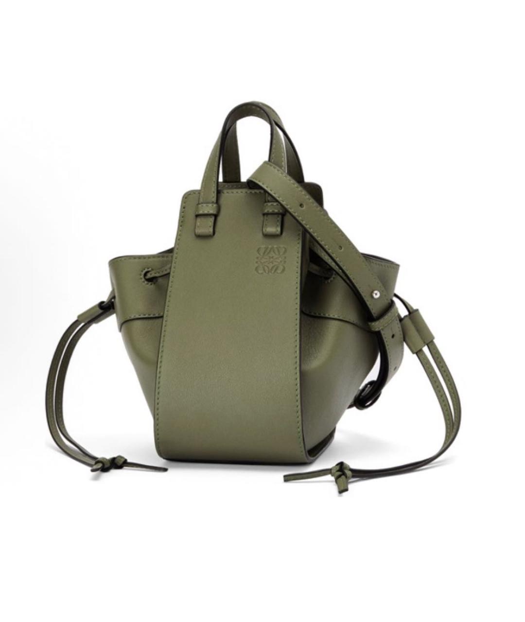 LOEWE Хаки кожаная сумка тоут, фото 2