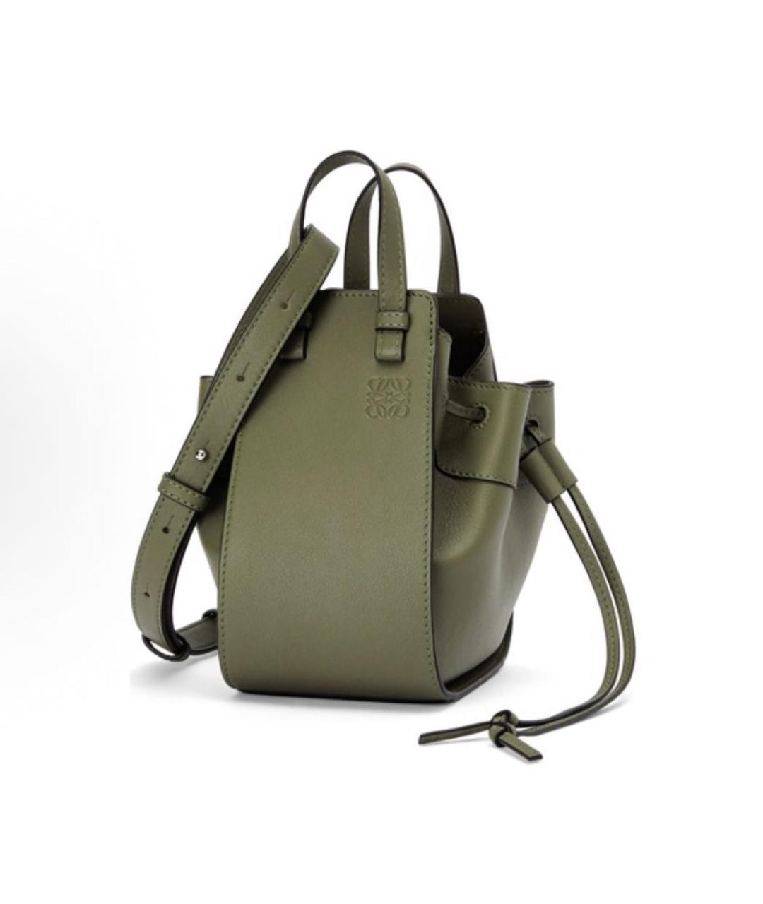 LOEWE Хаки кожаная сумка тоут, фото 7