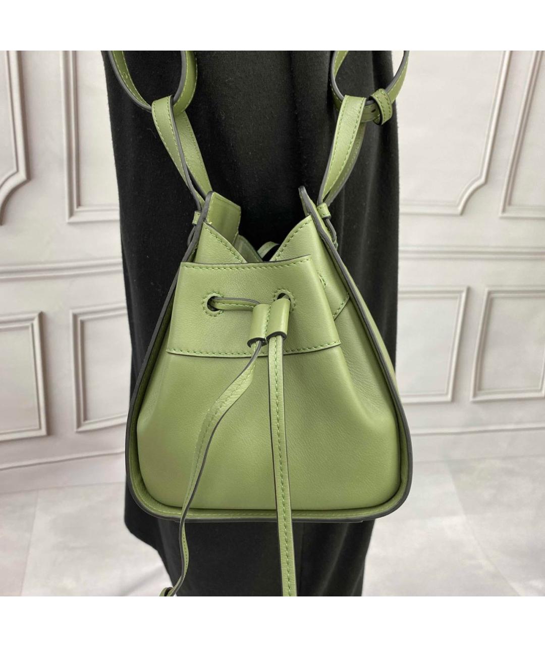 LOEWE Хаки кожаная сумка тоут, фото 5