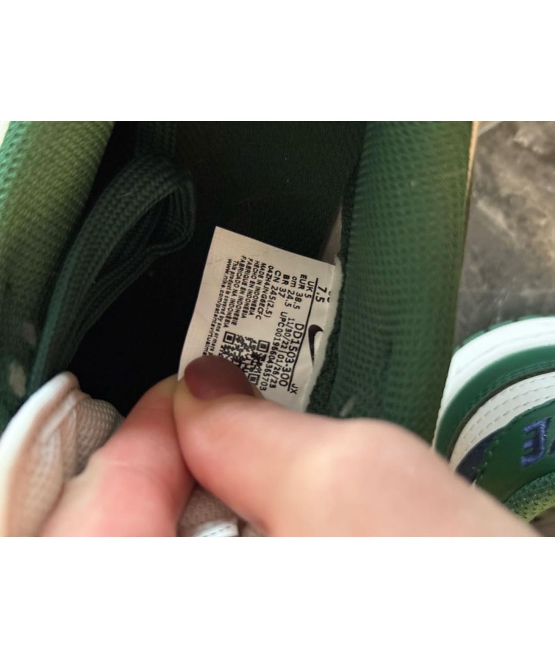 NIKE Зеленые кожаные кроссовки, фото 6