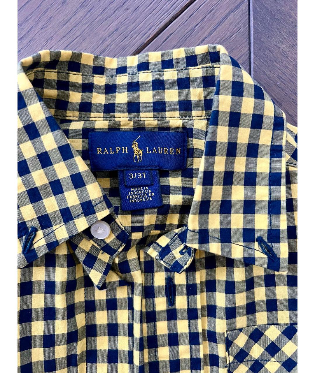POLO RALPH LAUREN Желтая хлопковая детская рубашка, фото 3
