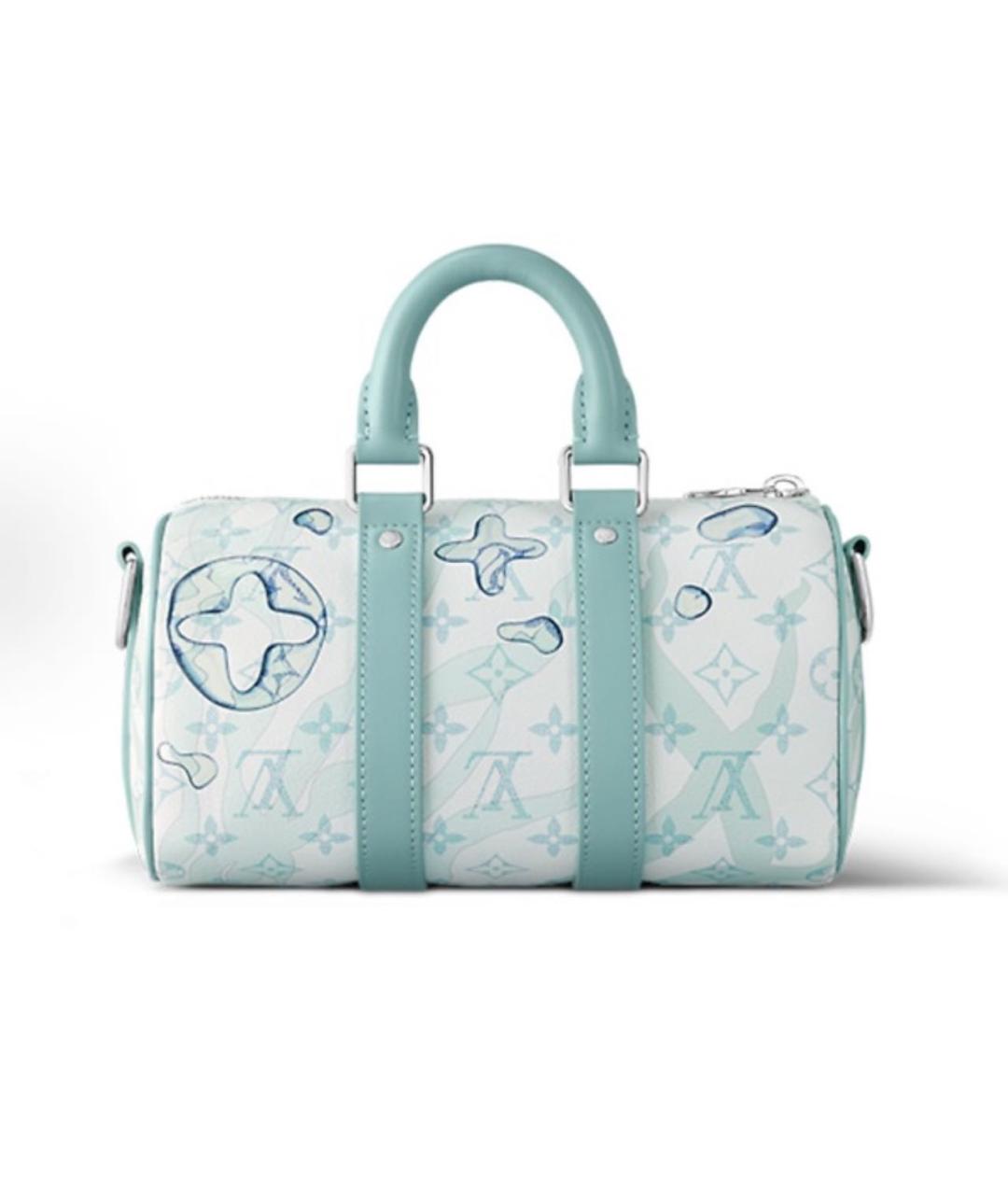 LOUIS VUITTON Бирюзовая кожаная сумка с короткими ручками, фото 3